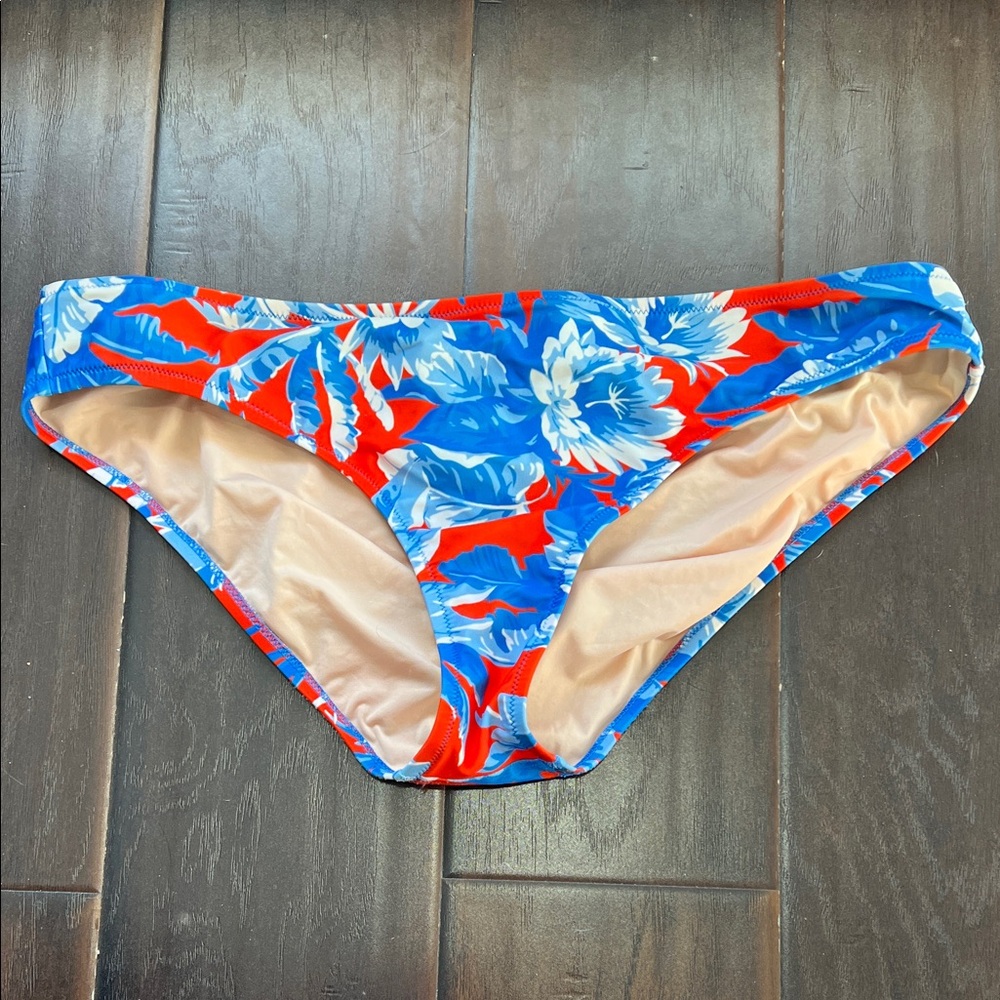 J. Crew Blue and Orange Floral Bikini Bottoms, size XL